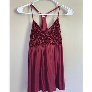 Holister Maroon velvety top size small